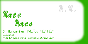 mate macs business card